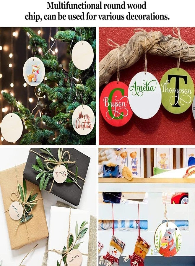 ROOT KRAFT [50pcs]-[ 5cmx5cm]-Round Wooden Pine MDF Cutouts Unfinished Tags for Key Chain,Slices Crafts,Xmas Holiday Hanging Decorations,Painting Wood Craft,MDF Plains,Resin Art Work - Image 5